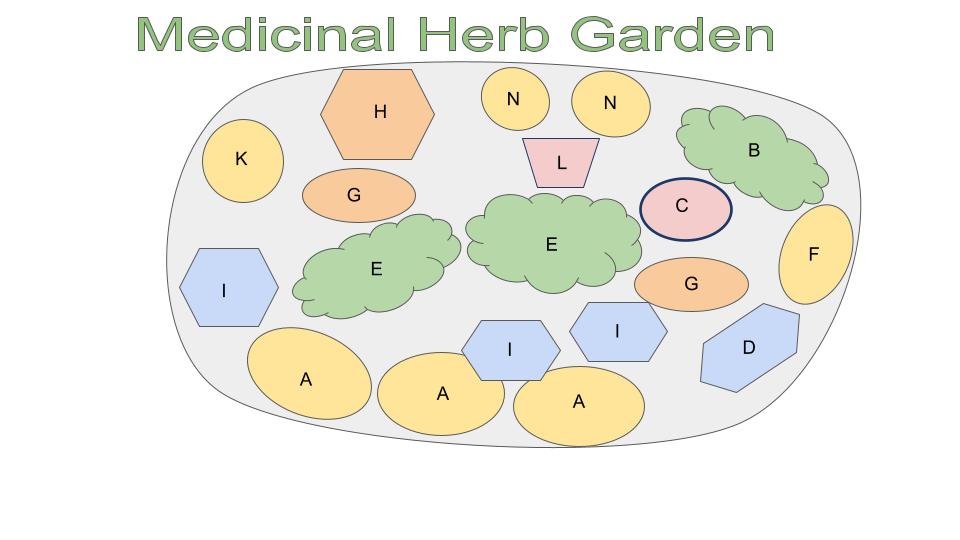 Map of Medicinal Herb Garden at The Fairest Garden