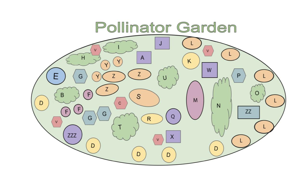 Map of the Pollinator Garden at The Fairest Garden